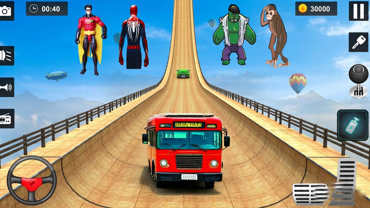 Car Ramp Race Game  || Monster Truck car  race race Andoird Emulator play new levls99 game Hulk FunA