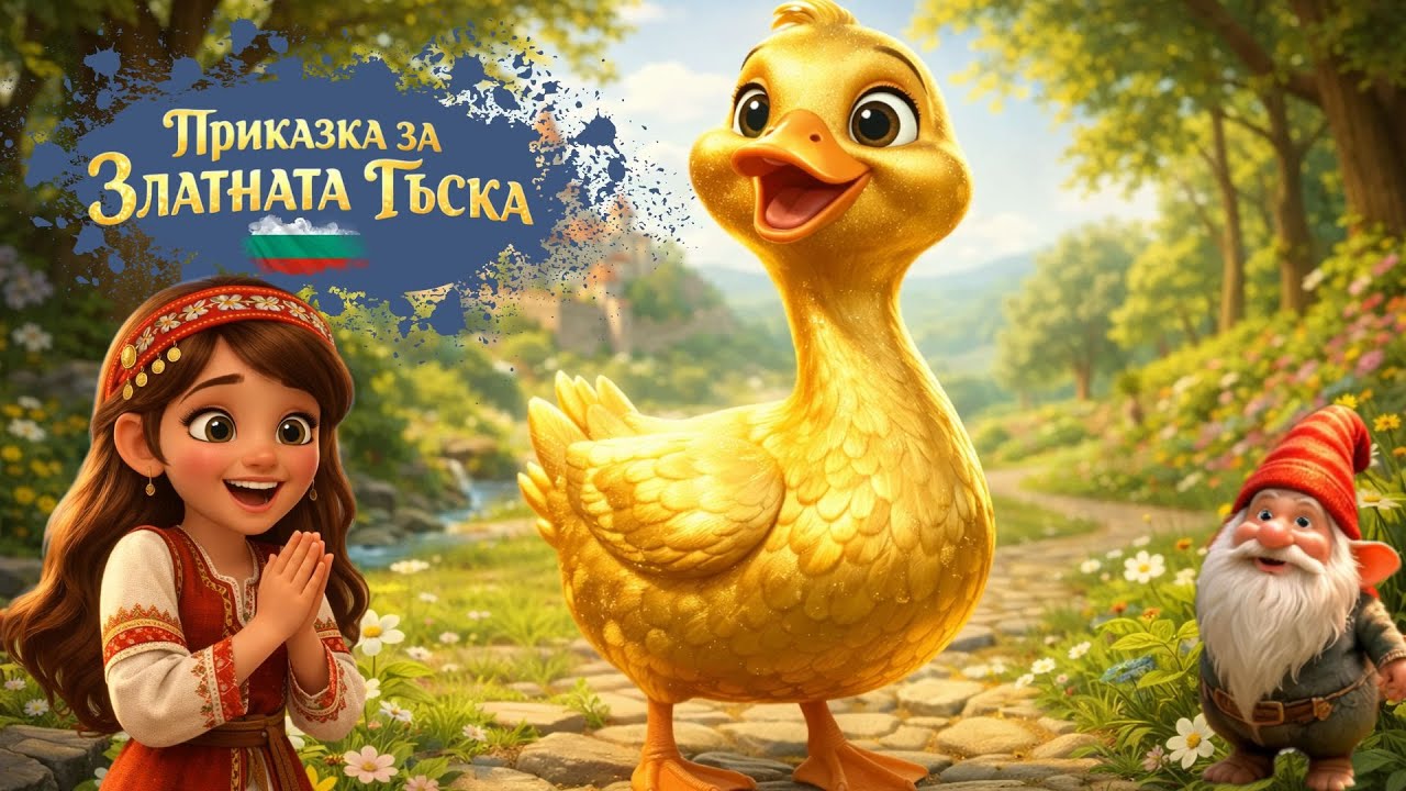 🐥🌟Приказка за Златната Гъска | БГ аудио приказка за деца | Лека нощ 🐥✨ Братя Грим