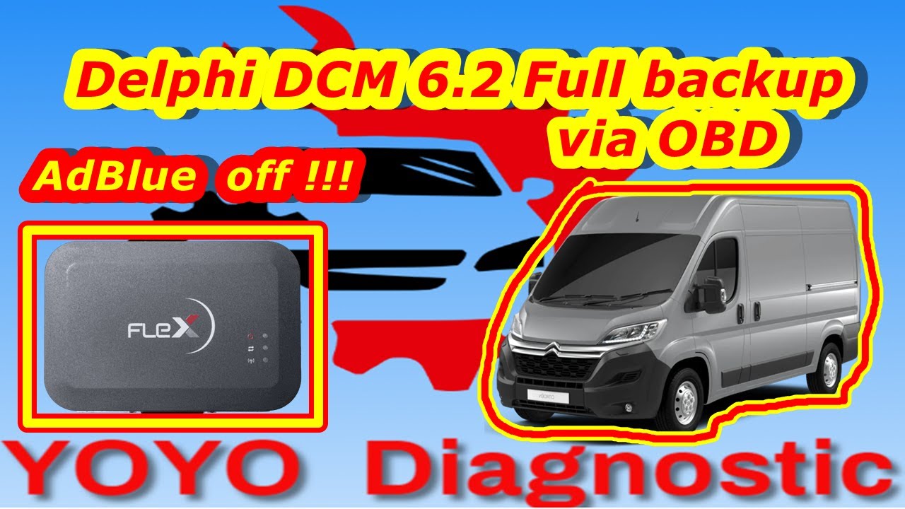 Flex Master programmer full backup via OBD. Delphi DCM6.2 write/read Flash and Eeprom. AdBlue off.