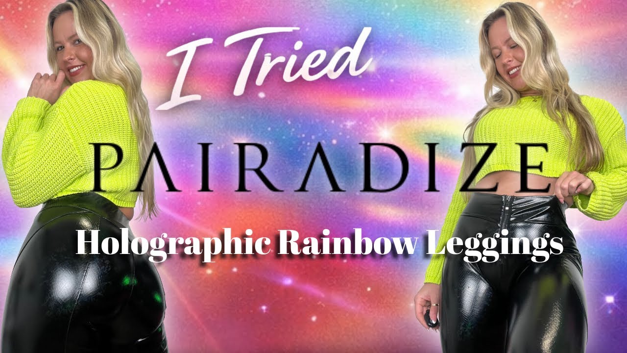 Pairadize Holographic Rainbow Leggings 🌈✨ | SHINIEST Try-On Ever