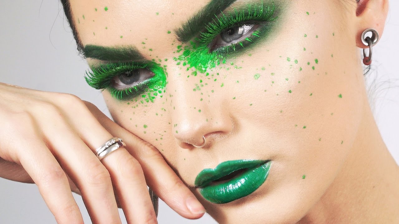 Full Face Using Only Green Makeup | Linda Hallberg Tutorials