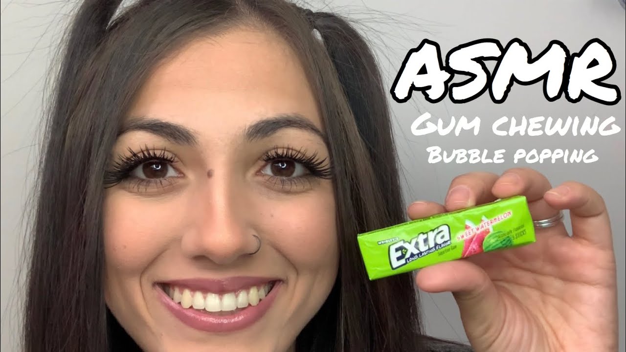 ASMR SUPER close up gum chewing + lots of loud popping noises + bubbles
