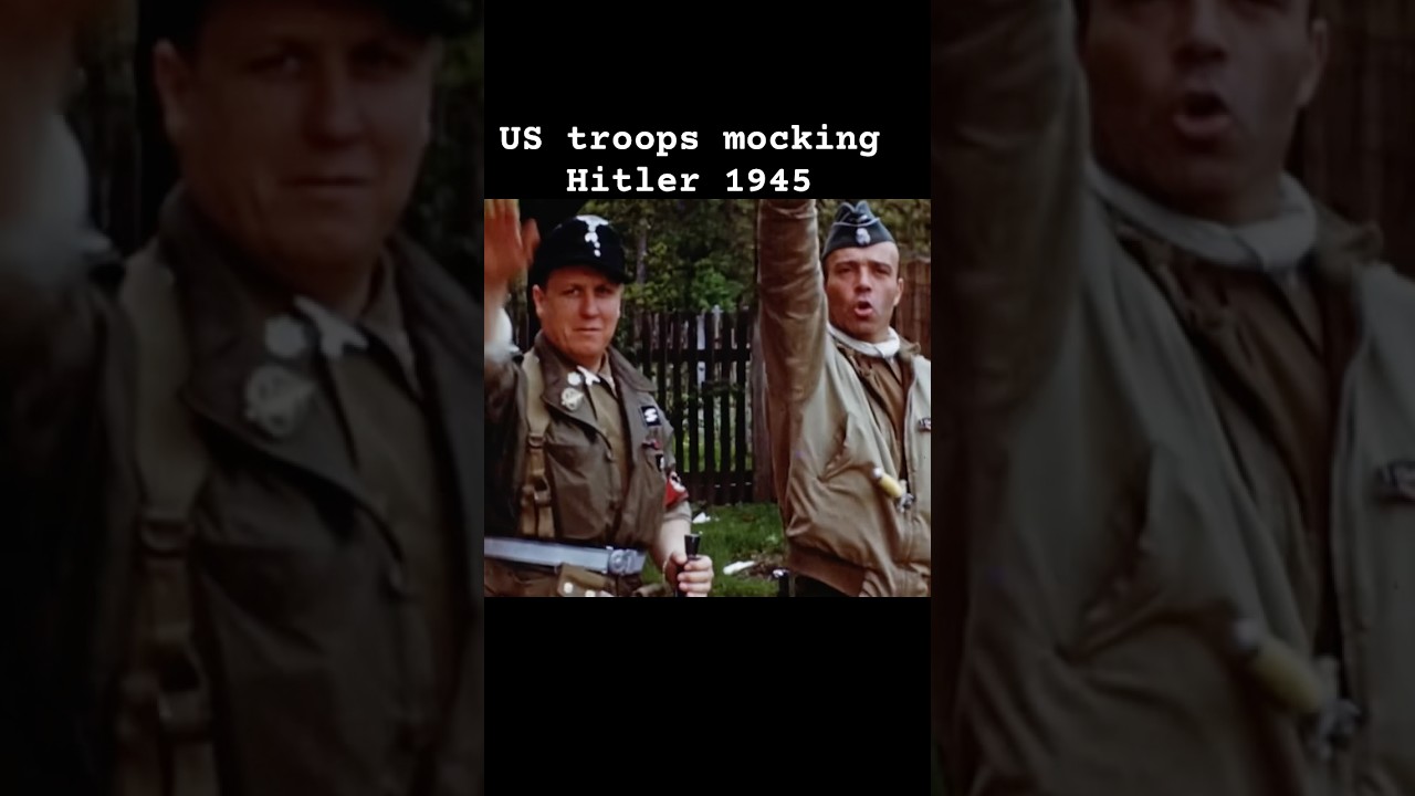 US troops mocking Hitler 1945 #ww2 #history