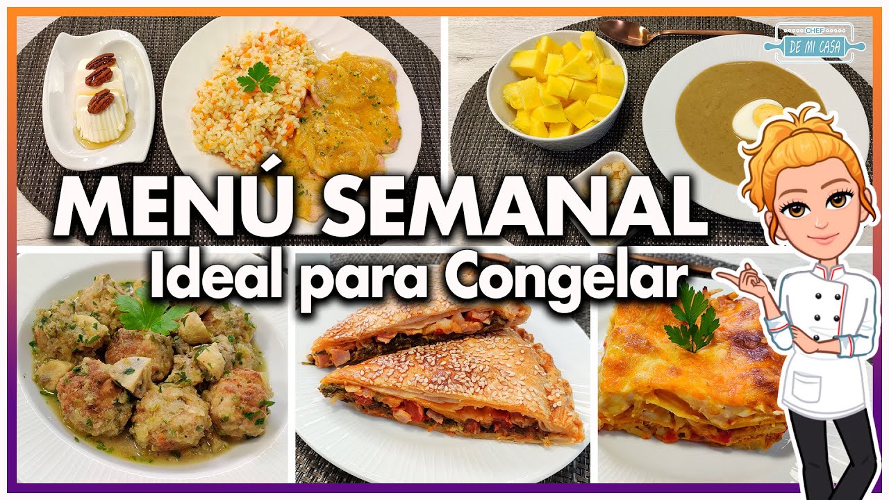 🤫 MENÚ SEMANAL IDEAL para CONGELAR 👍🧊 Ahorra TIEMPO y DINERO Cocinando 1 DÍA a la SEMANA ⏱ 💰😃