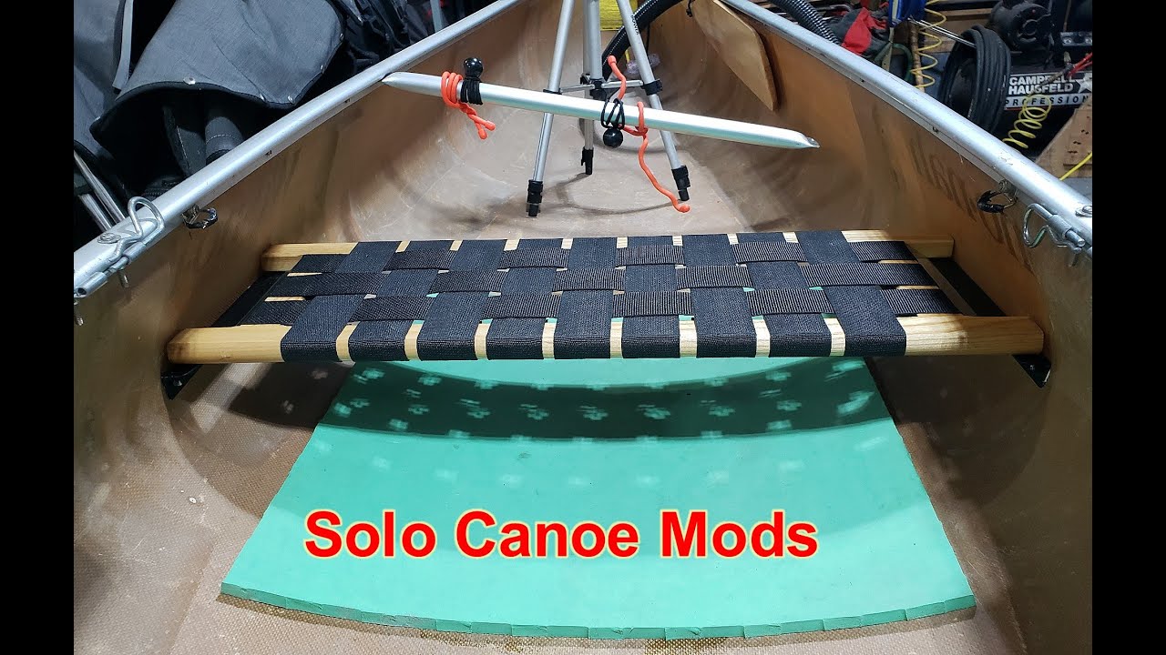Solo Canoe Mods Wenonah Prism 165 seat add tripping