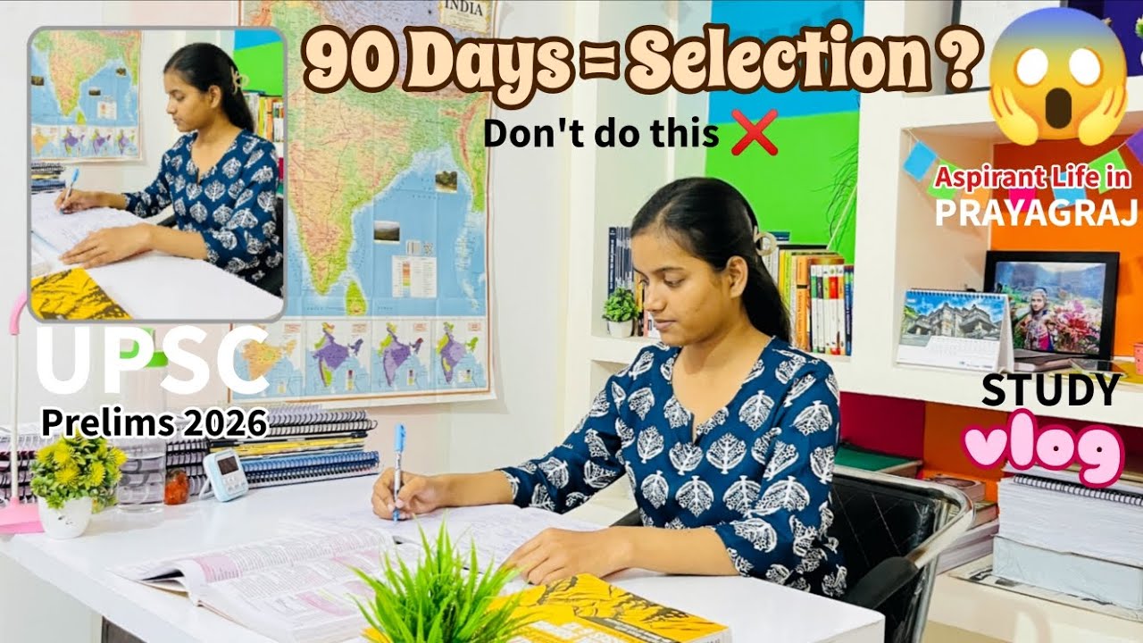 12 Hours of study for UPSC PRELIMS 2026 📝✅ Don't do this ❌ #vlog #upsc 