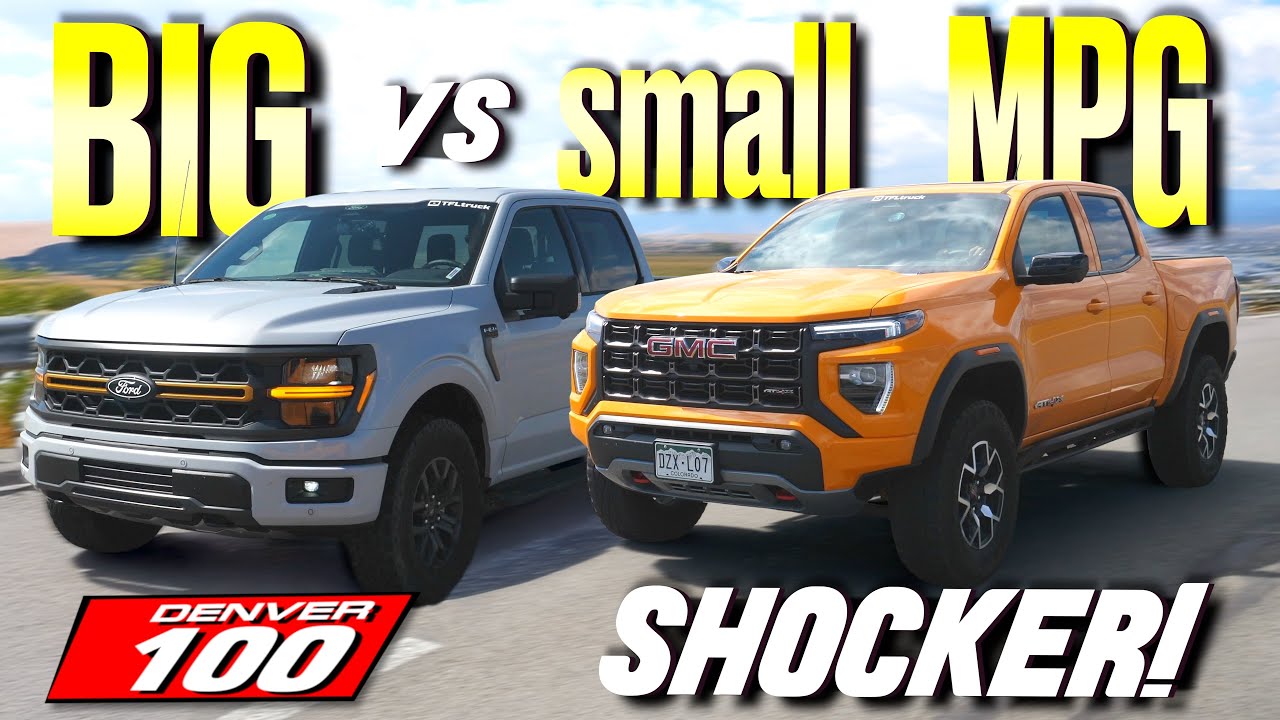 Тест расхода топлива на галлон: полноразмерный Ford F-150 против среднеразмерного GMC Canyon: мы ...