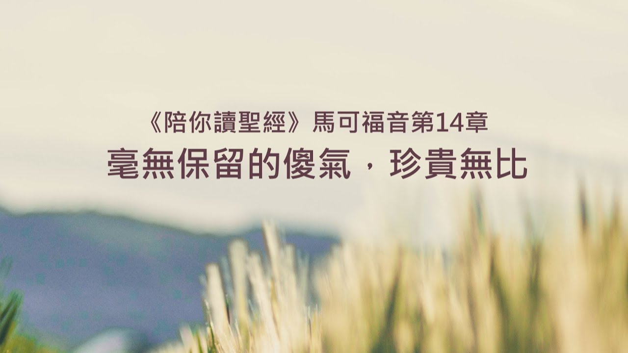 馬可福音14章/陪你讀聖經《毫無保留的傻氣，珍貴無比》
