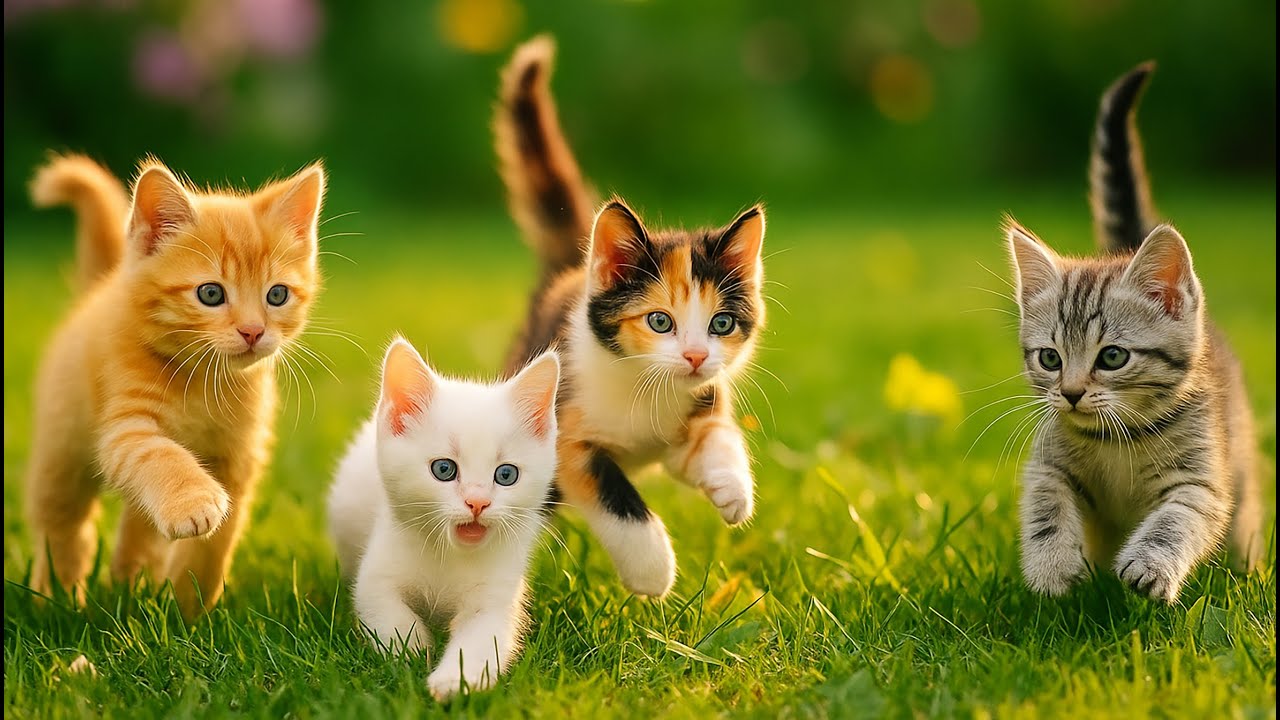 Happy Kittens Playing Freely on the Grass 🌸 &ndash; Heart-Melting Cat Video