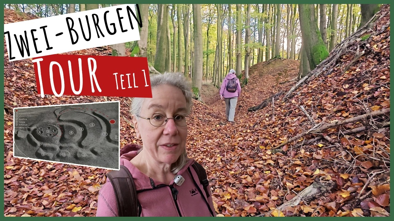 Zwei-Burgen-Tour Teil 1, bunte Herbstwanderung zur Burg Alt Sternberg in OWL, Wallburg, Spornburg