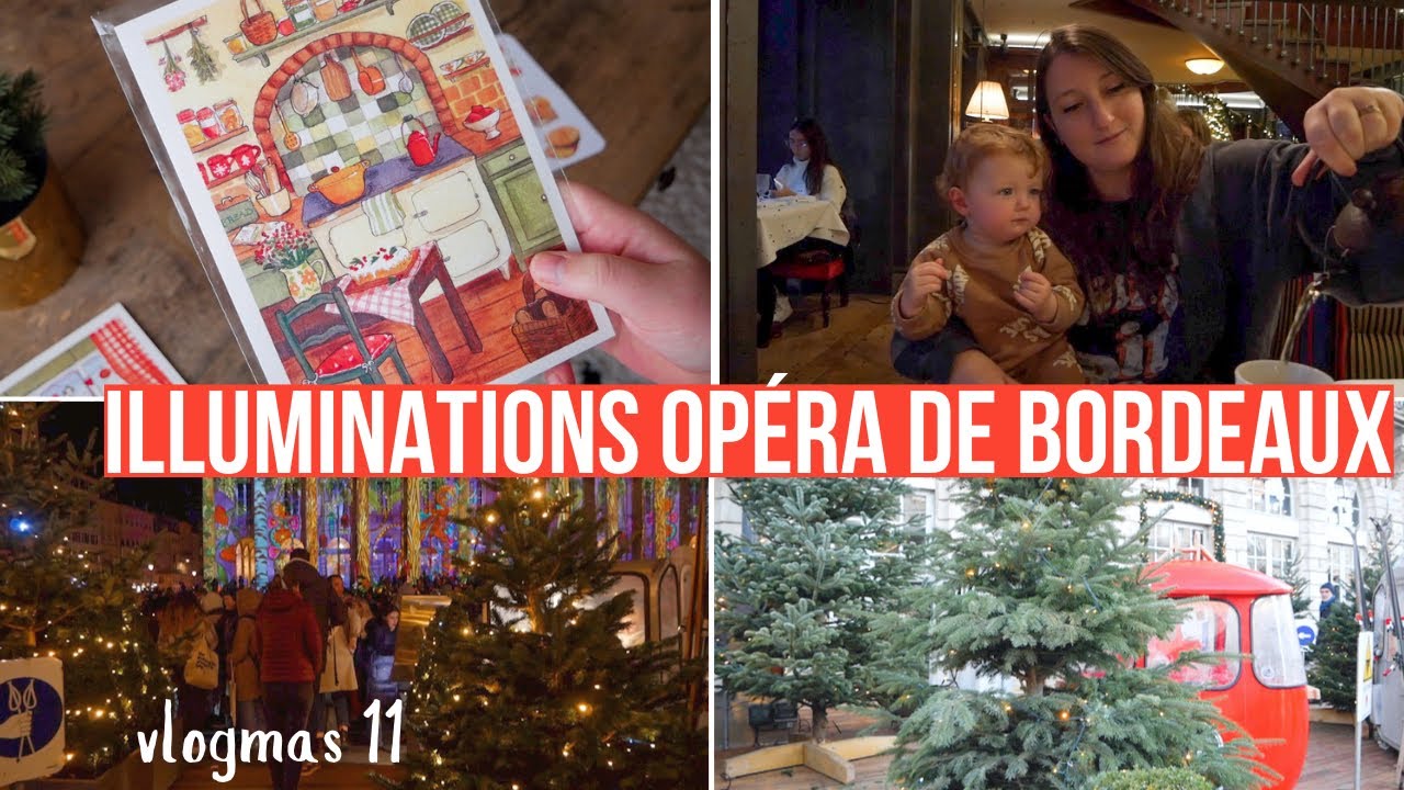 Illuminations sur l'Opéra de Bordeaux & aquarelles de Noël de Laura Travel Book | VLOGMAS 11