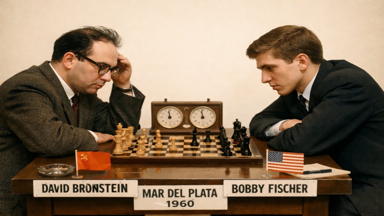 David Bronstein vs Bobby Fischer - Mar del Plata ( Argentina ), 1960