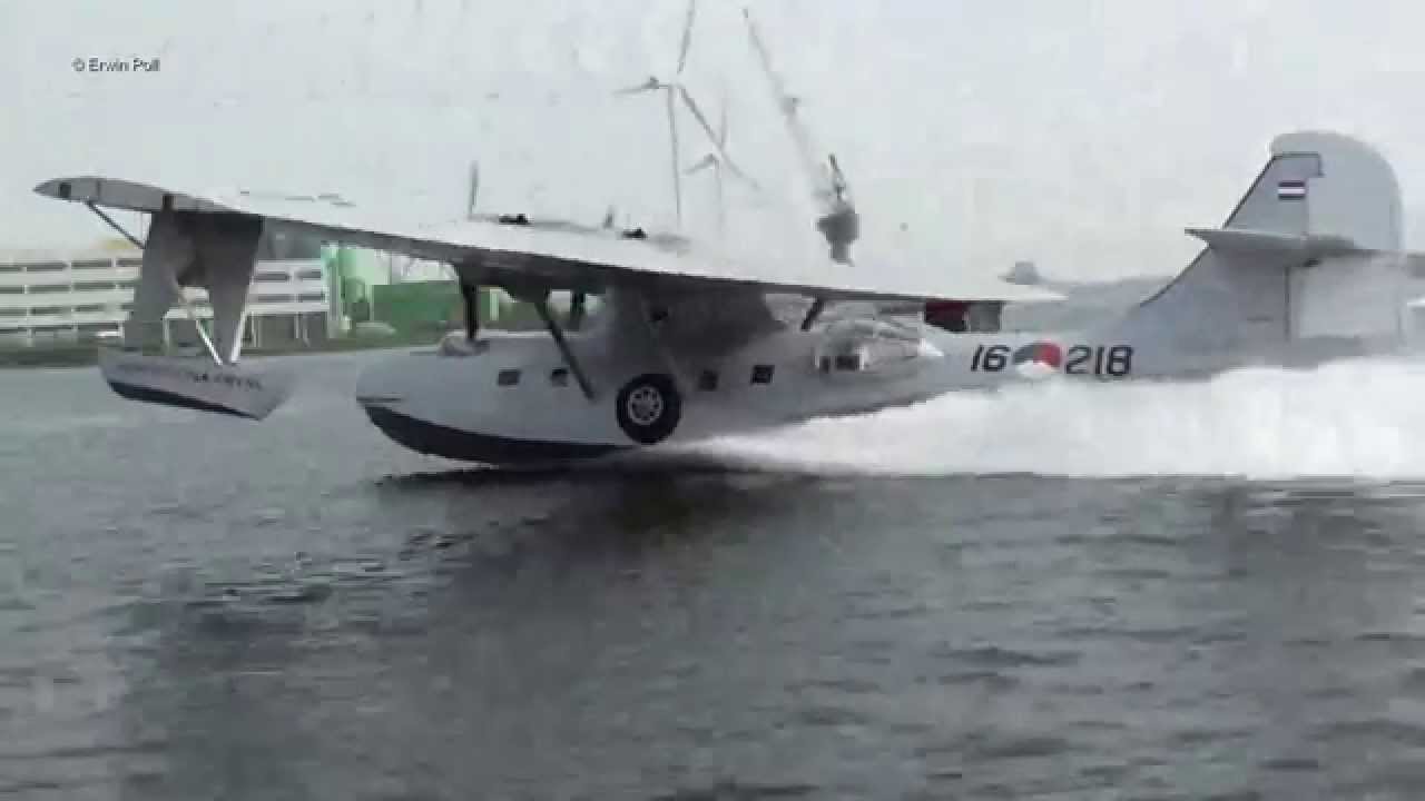 Hembrug Zaanstad Opstijgen Take Off Consolidated PBY-5A Catalina PH-PBY Noordzeekanaal Holland 2015