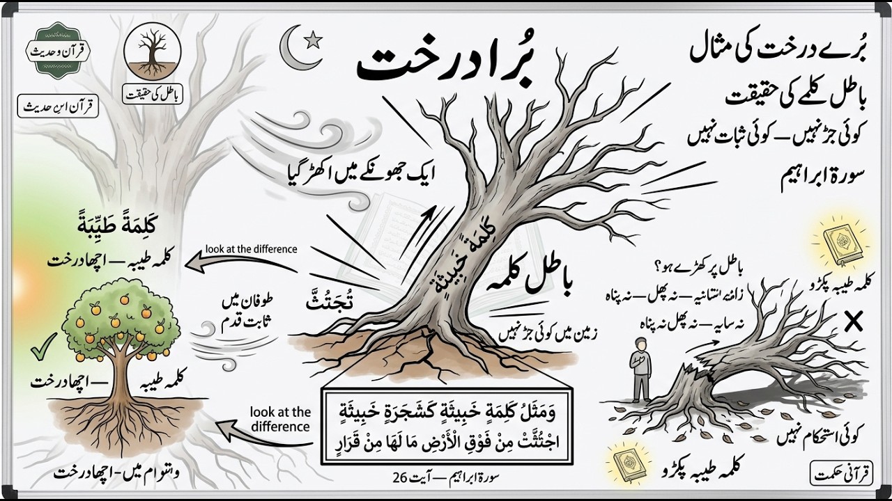 بُرے درخت کی مثال | قرآن کی وہ مثال جو باطل کلمے کی حقیقت بے نقاب کر دے