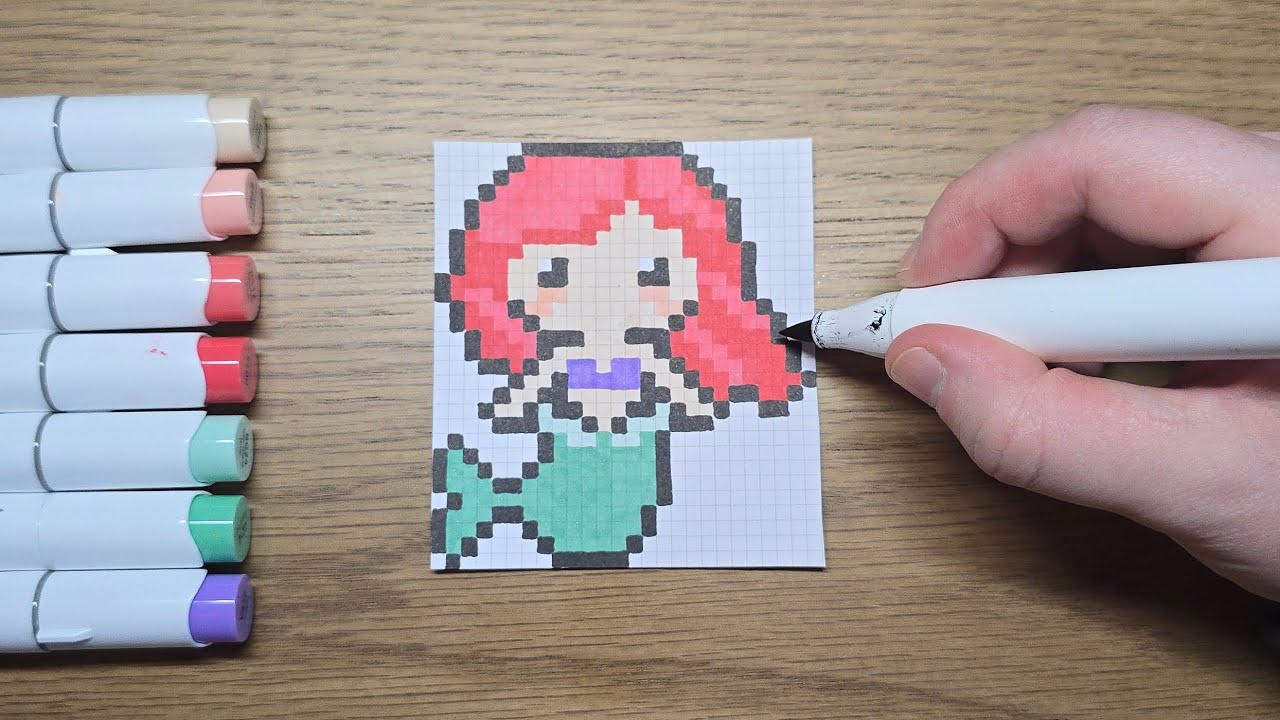 Ariel Pixel Art Drawing | The Little Mermaid