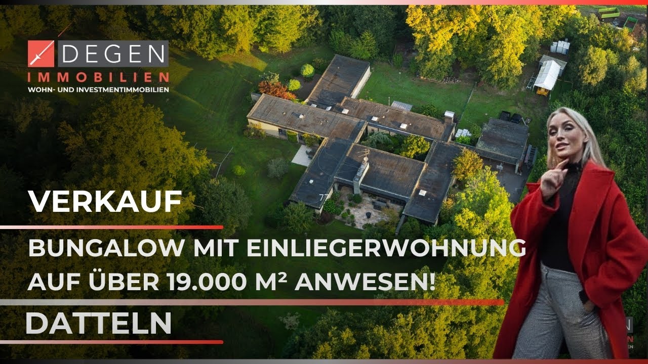 Premium-Bungalow auf über 19.000 m² parkähnlichem #Anwesen!  DEGEN IMMOBILIEN #Dortmund #datteln