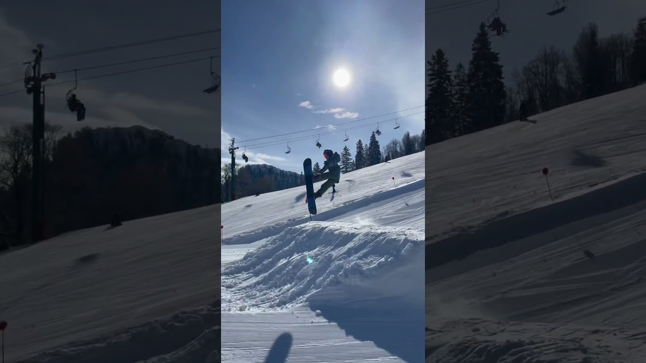 Snowboarding fail by friend
