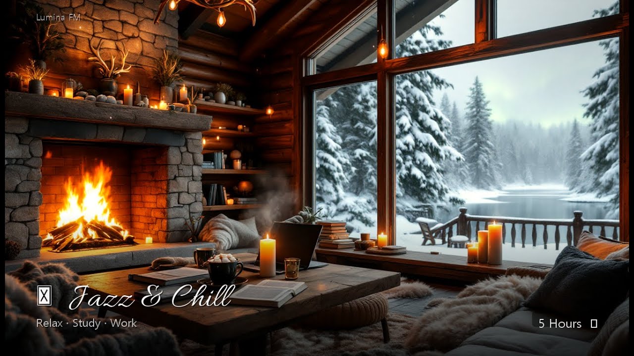 Soft Cabin Jazz ☕ Peaceful Piano for Sleep & Relaxation