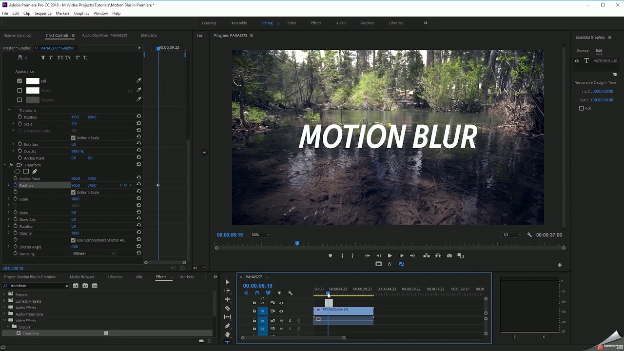 Add Motion Blur in Premiere Pro CC