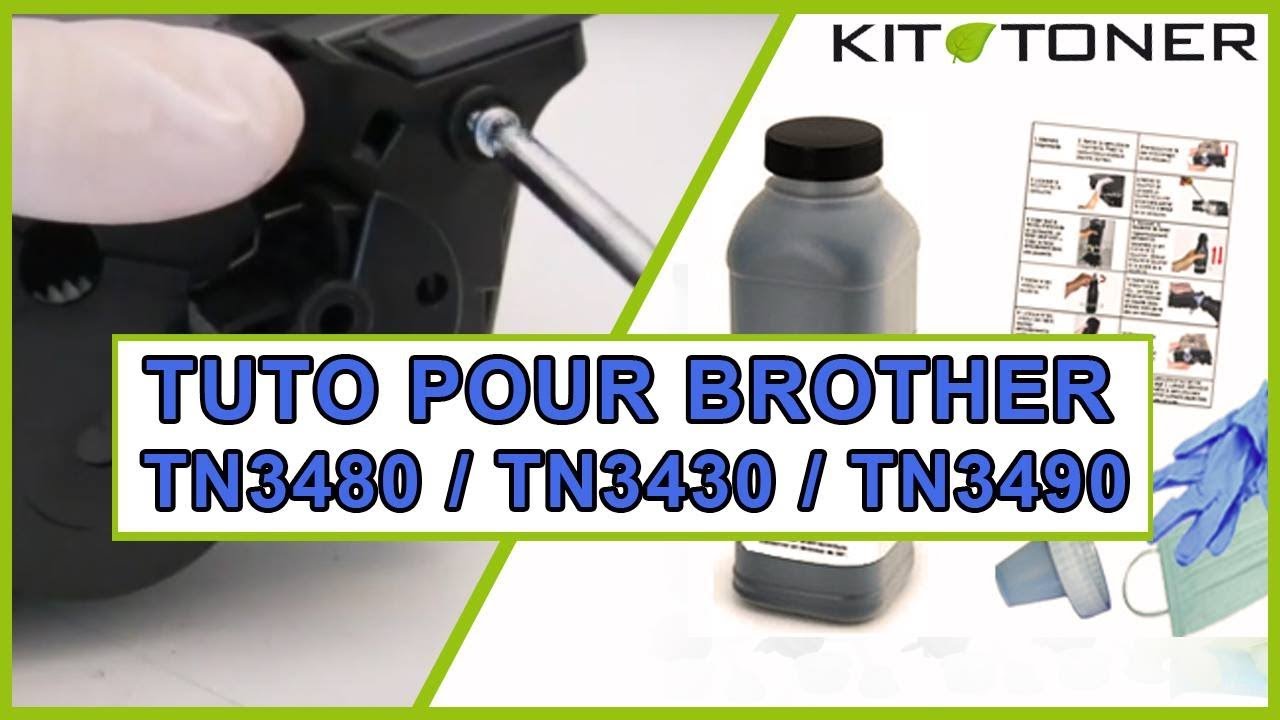 Instructions pour la recharge toner compatible des toner Brother TN3480, TN3430 et TN3490.