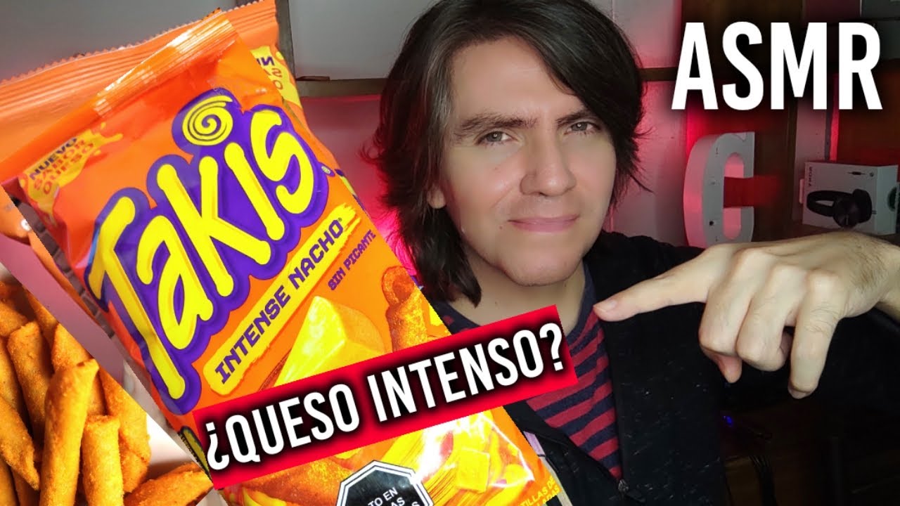 ASMR Probando Snacks Takis Intense Nacho Nuevo Sabor Queso con Voz susurrada #asmr #asmrvideo