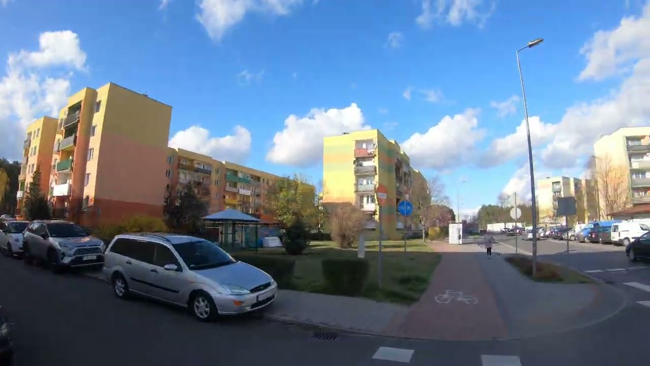 Nowa Sól — przejazd rowerem przez os. Konstytucji 3 maja i ulicę Staszica do ronda Gedii, 10.04.2022
