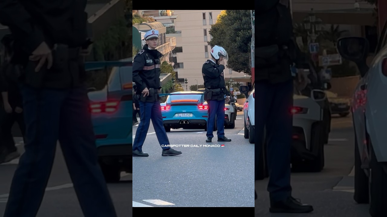👮 POLICE❤️SUPERCAR MONACO #monaco #billionaires #supercars #carspotting #police #shorts