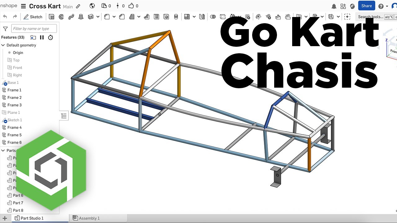 Designing a Go Kart Chassis in 10 Minutes with OnShape (Step By Step)