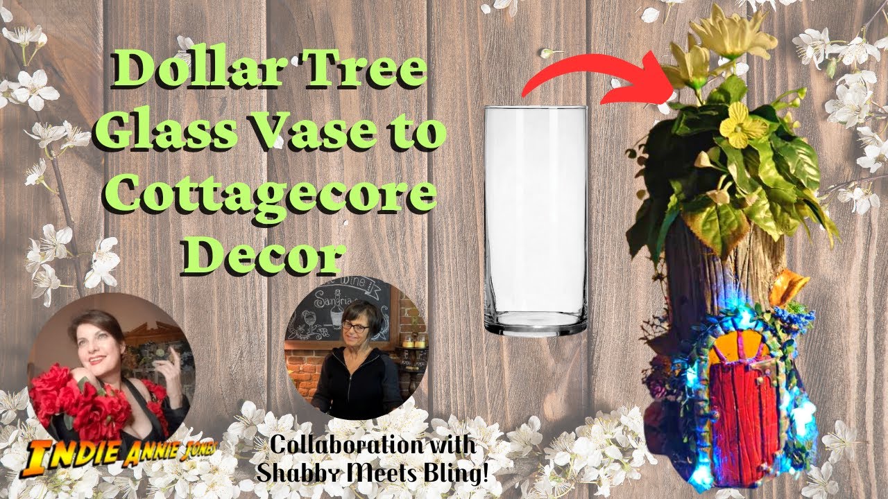 Flip Challenge - Glass Vase to Home Decor - Cottagecore Whimsical dIY