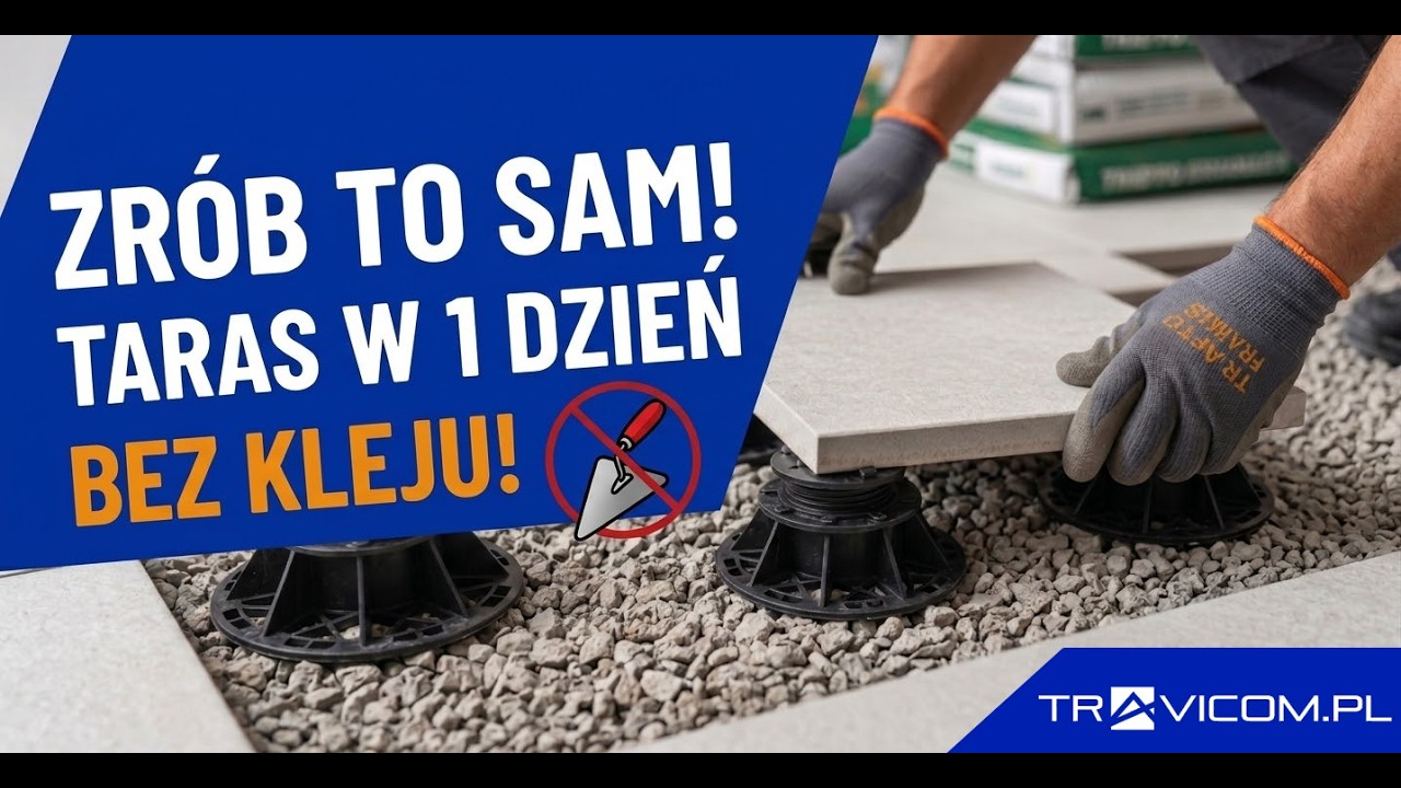 ! ! ZRÓB TO SAM ! !  Układanie płyt tarsowych na wspornikach , Taras Wentylowany