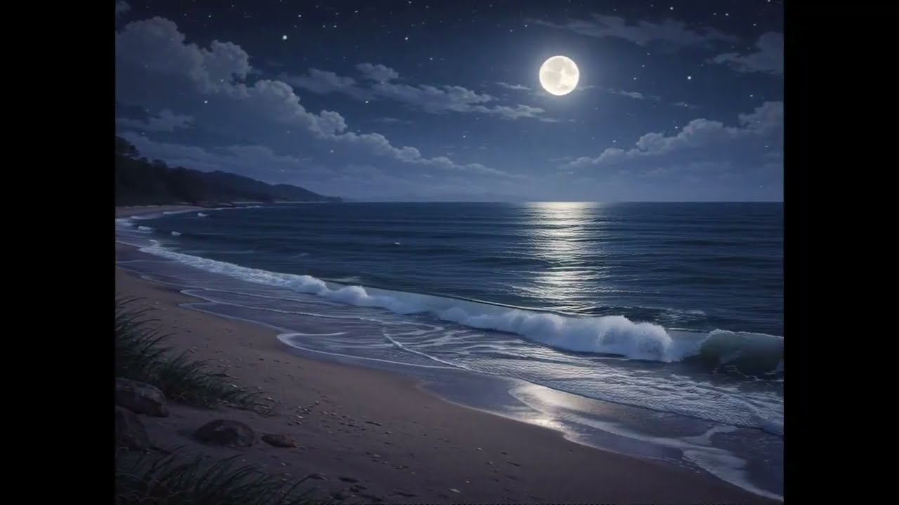Olas Suaves del Mar Nocturno para Dormir | 1 Hora