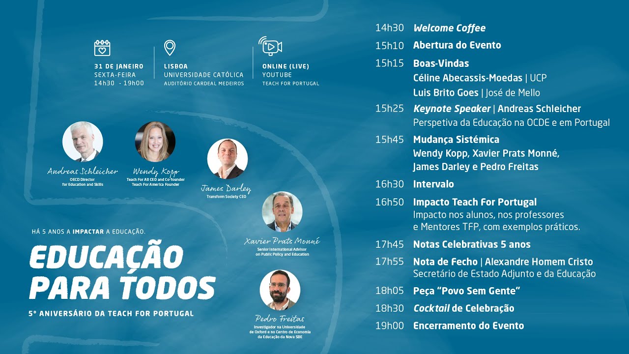 Evento 5º Aniversário Teach For Portugal | Educação para Todos