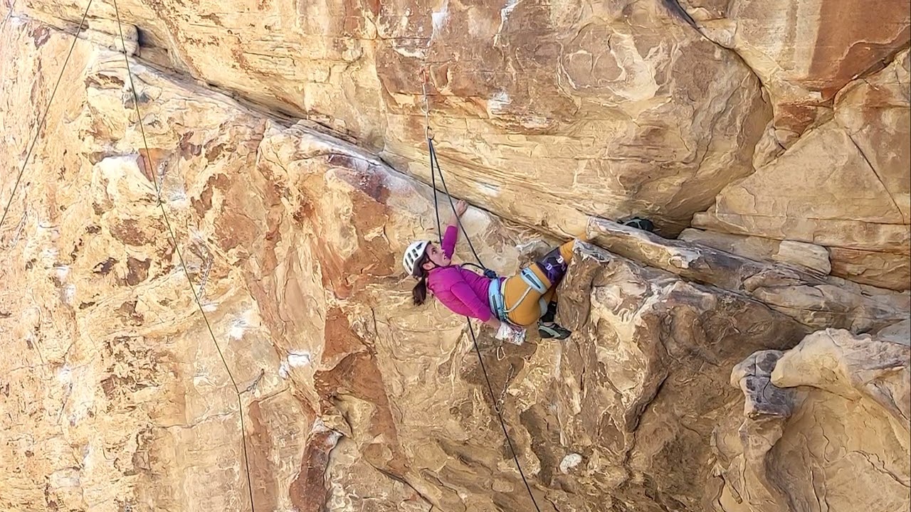 The Trophy (5.12b/c) at Trophy Wall, Red Rock Canyon