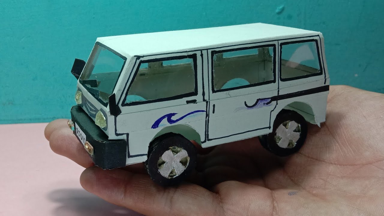 Doll house van || How to make omni van DIY origami paper || doll ke liye gadi