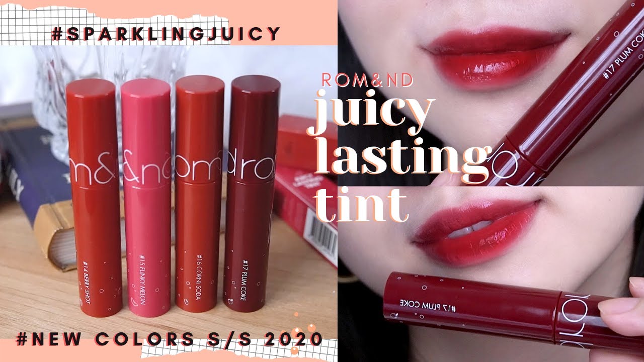 ENG CC) Swatch & Review ROMAND JUICY LASTING TINT 4 MÀU MỚI (14 - 17) + So Sánh Với 3 Màu Cũ | Trang