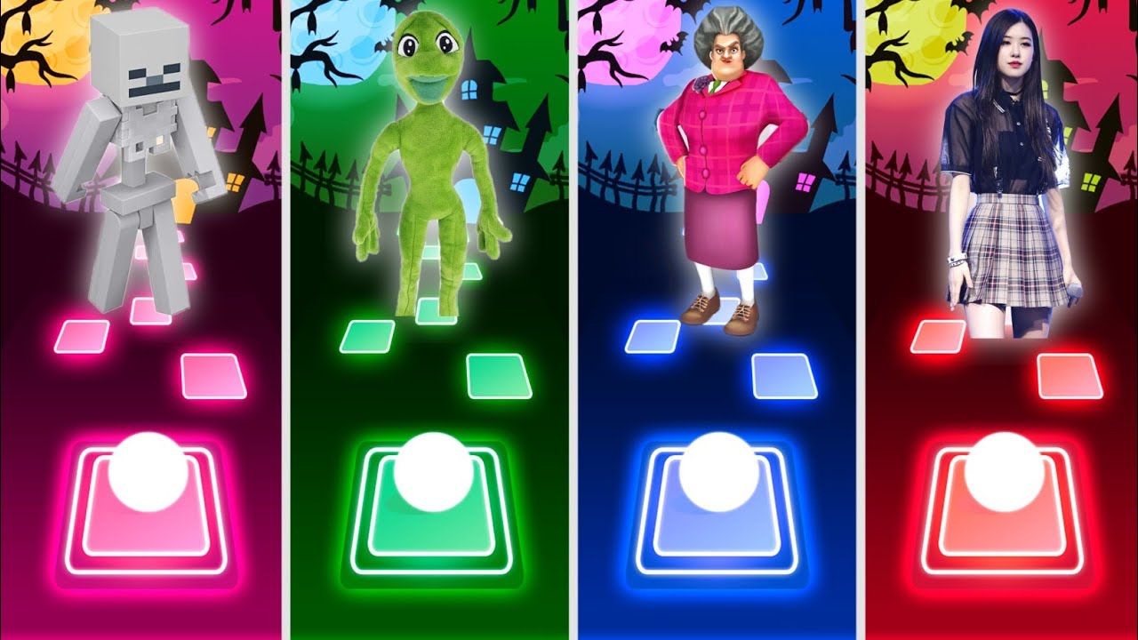 Skeleton 🆚 Crazy Frog 🆚 Scary Teacher 🆚 Girl Idol | Coffin Dance Cover | Tiles Hop EDM Rush