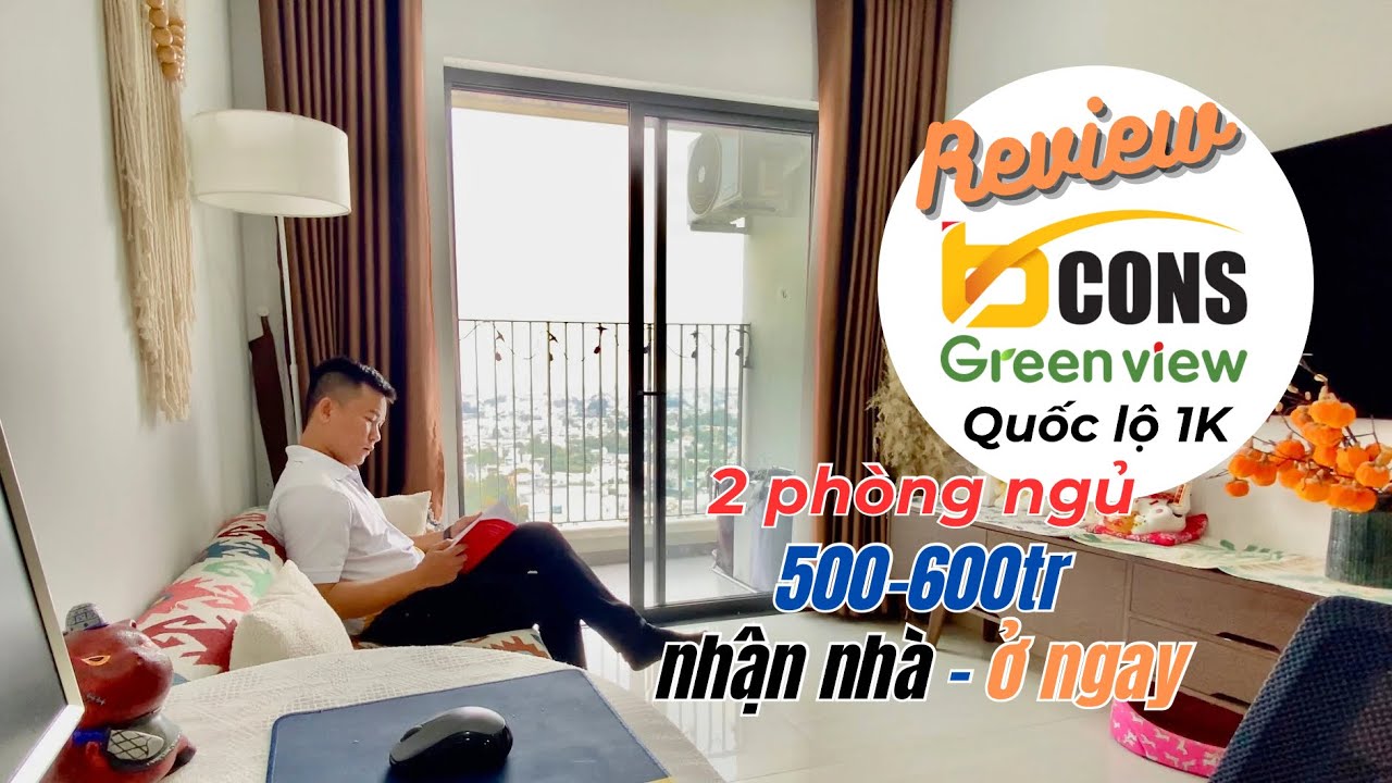Review căn hộ 2 phòng ngủ Bcons Green View ngay Quốc lộ 1K, vị trí thuận tiện, đã có sổ hồng