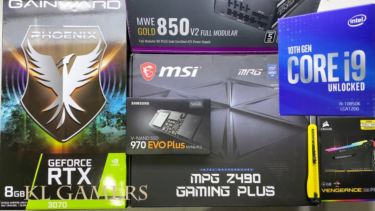 intel Core i9 10850K msi mpg Z490 GAMING PLUS 970 EVO RTX3070 PHOENIX ML360L V2 ARGB