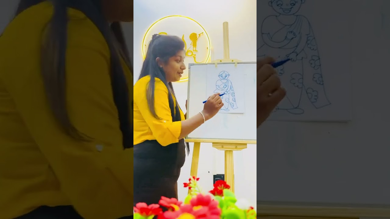 මගේ ගුරුතුමිය චිත්‍රයට නගමු/Art Lesson/Drawing /Sith ru Art class