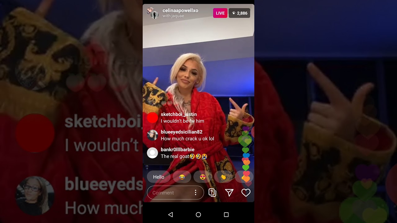 #CelinaPowell and #lhhnyjaquae on Instagram live