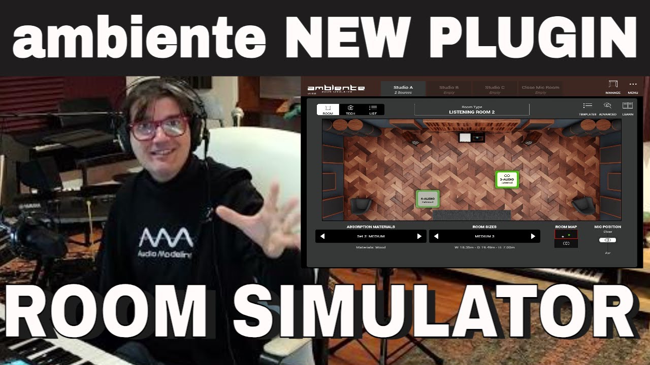 AMBIENTE Room Simulator Plugin AUDIO MODELING | REVIEW and DEMO