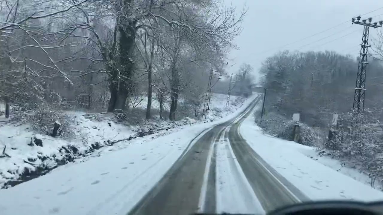 Zonguldak Çaycuma Saltukova-Bartın Hatipler Köyü 08.02.2023 Snowy Road