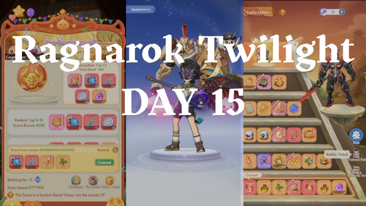 Ragnarok Twilight Day 15 | Level Moonlight 23 | Power Growth Ranking Rush | Lucky Lottery Event 