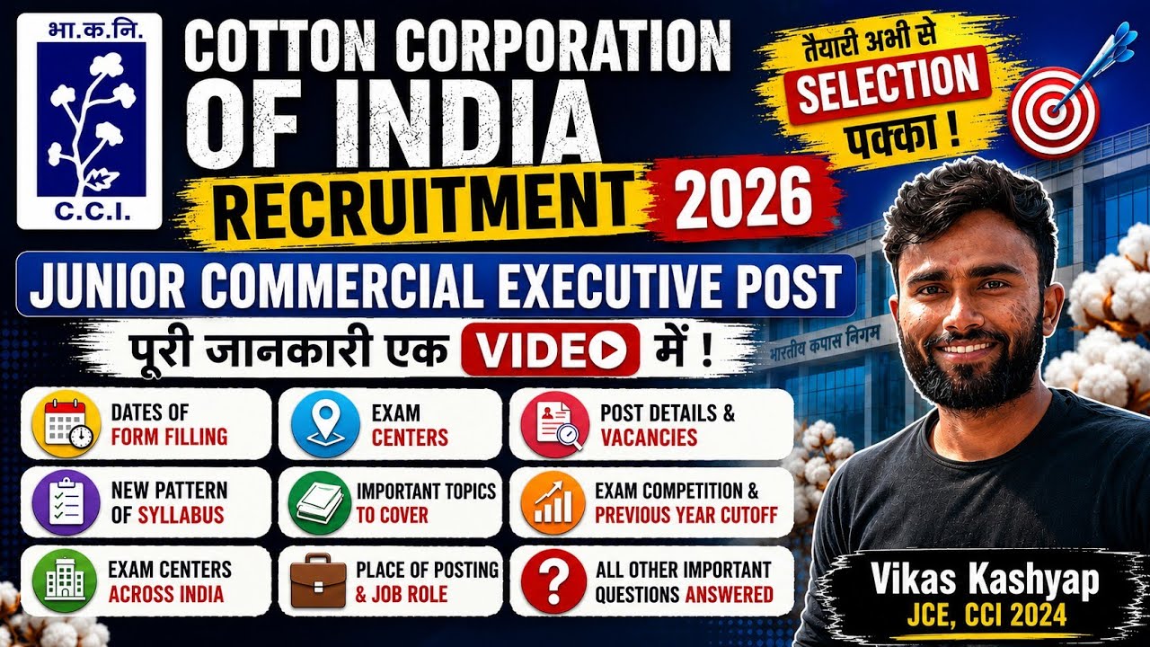 Cotton Corporation of India CCI 2026 JCE Complete Guide Syllabus, Vacancy, Cutoff Job Role, Posting 