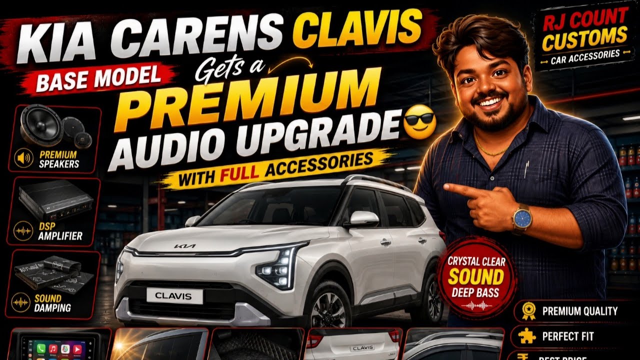 🚘Kia carens clavis base model Gets a PREMIUM Audio Upgrade😎 with full Accessories 🔥@rjcustomsquad 