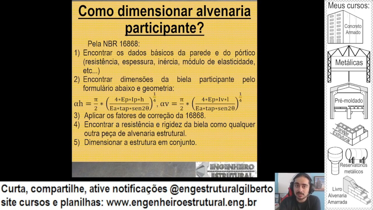 Alvenaria participante   Como parede reduz armadura de pórticos   #engestrutural