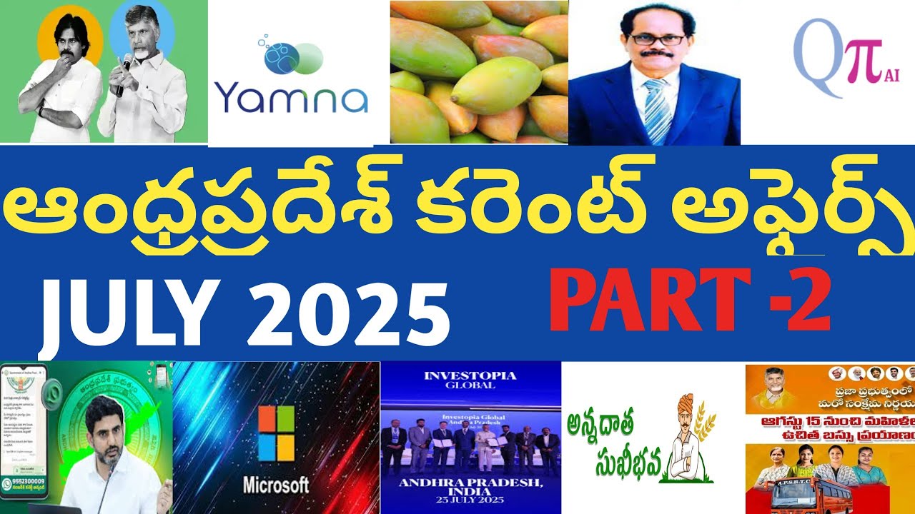 Andhrapradesh current affairs July 2025 part 2(16th to 31st) /Ap current affairs/APPSC/ COURT EXAMS