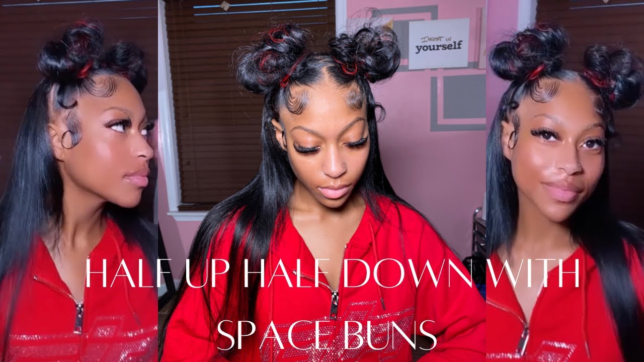 Half Up Half Down With 2 Space Buns 💕 SUPER CUTE