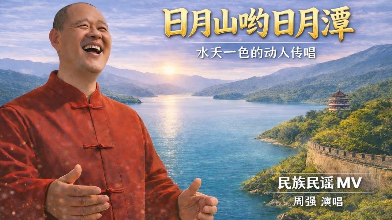 #周强Music#日月山哟日月潭#民族民谣MV#水天一色的动人传唱#唱响山与湖的情缘