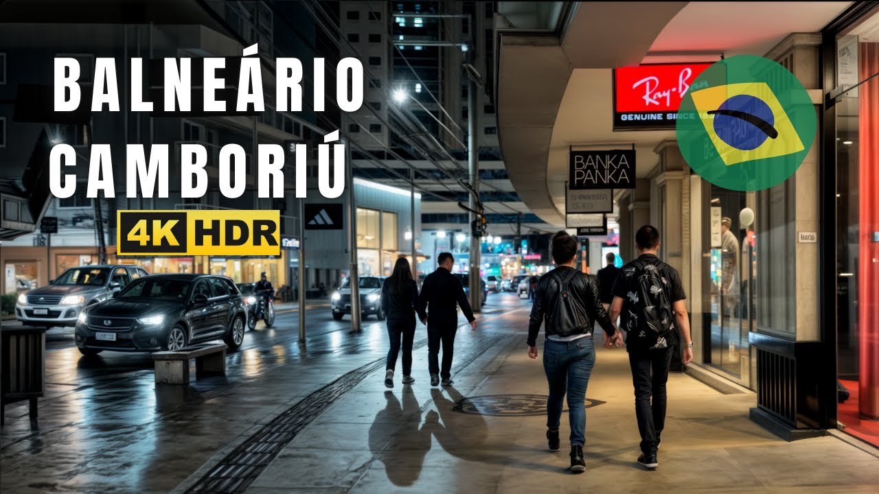 Chuvosa NOITE de Balneário Camboriú Santa Catarina - 4K-60 HDR